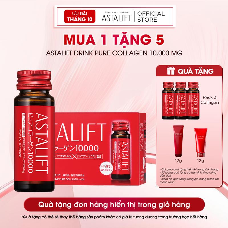 [ASTALIFT x HO] Nước Uống Collagen ASTALIFT Drink Pure 10.000MG Hỗ Trợ Làm Đẹp Da Lọ 30ml - Màu Đỏ