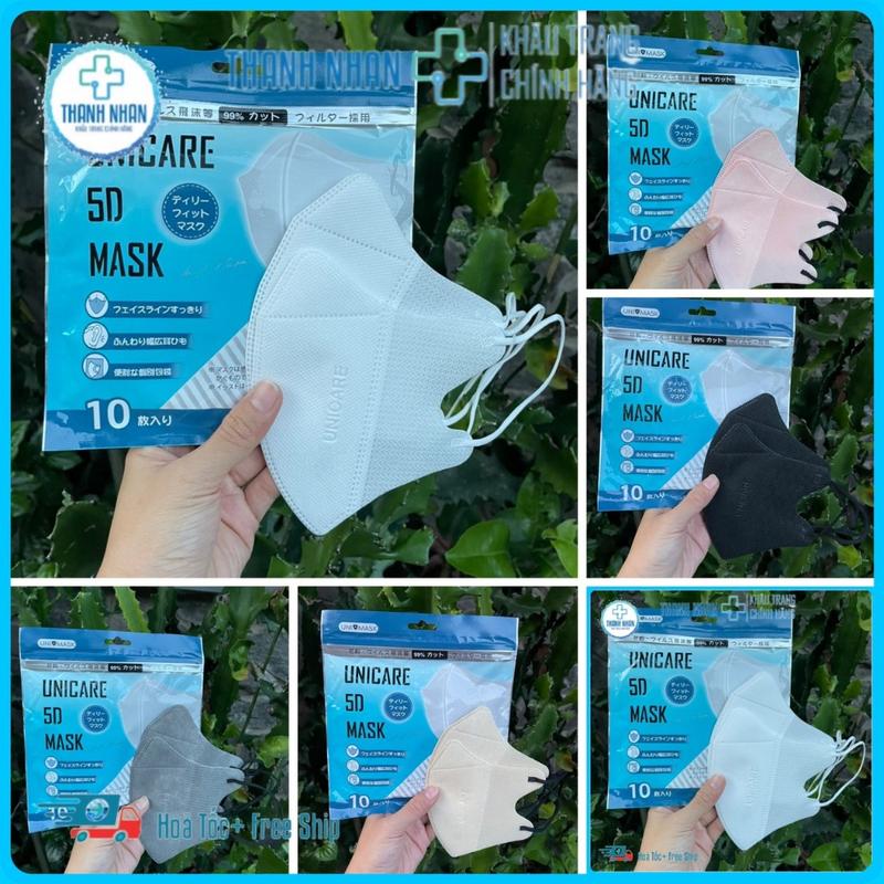 Combo 100 Cái Khẩu Trang 5D Unicare 3 Lớp Kháng Khẩu,Chống Nắng,Chống Bụi,Tia UV,Hàng Chính Hãng Giá Tốt.