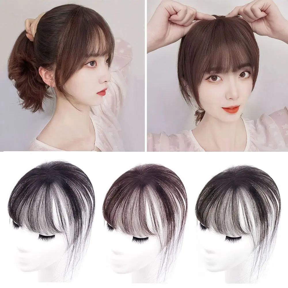 Tóc Mái Giả, Thời Trang, Tự Nhiên, 3D, Tóc Mái Xếp Nếp Bên Không Thấm Nước, Siêu Nhẹ, Kẹp, Tóc Mái Gọn Gàng, Dành Cho Nữ