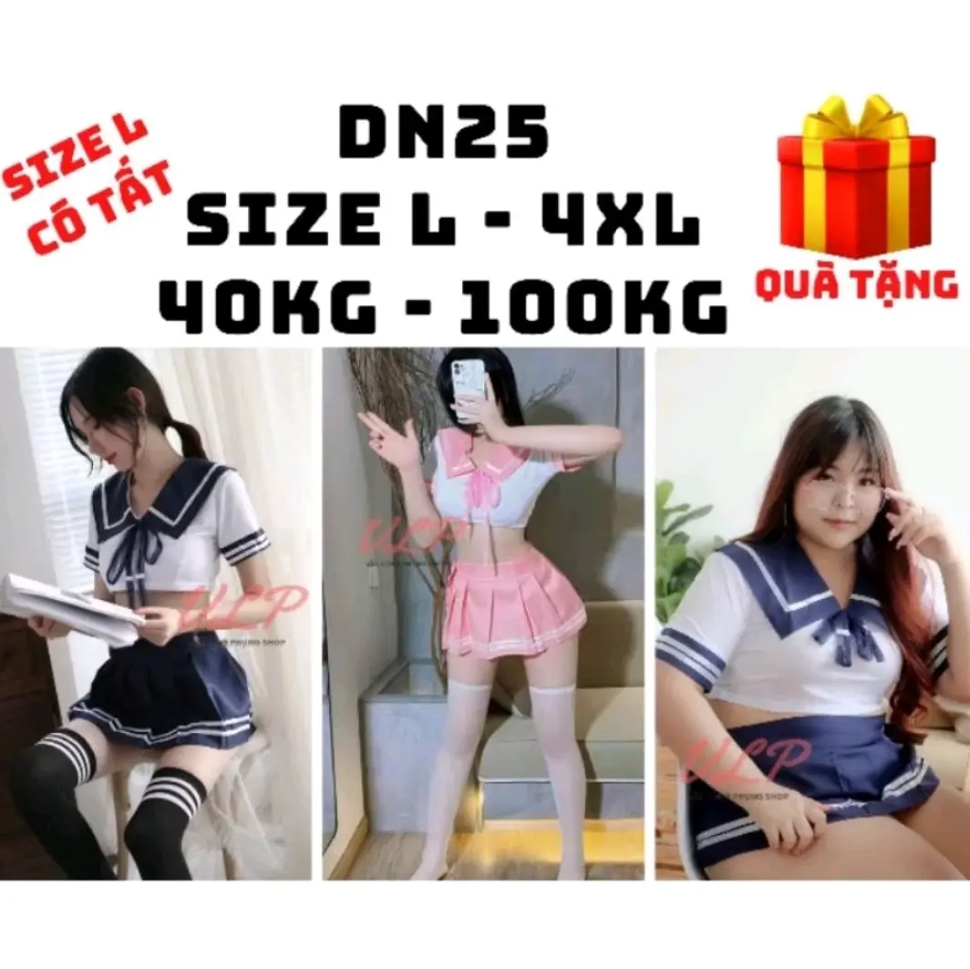 [CÓ BIGSIZE ĐẾN 100KG]_DN25_Full Set bộ đồ hóa thân / cosplay nữ sinh trung học sexy