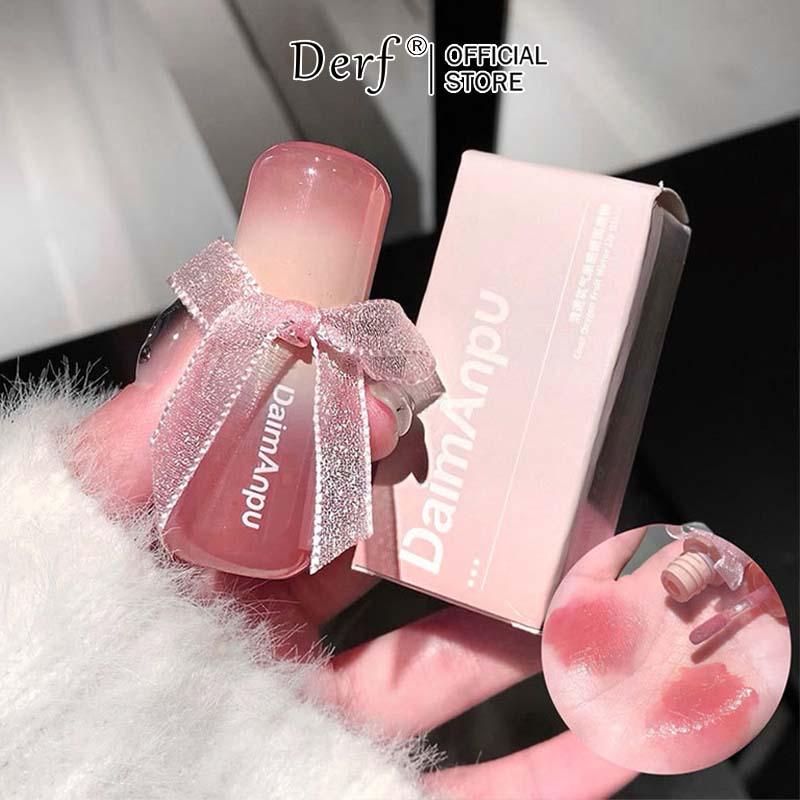  Son Bóng Tráng Gương Son Môi Màu Trà Bong Bóng Thạch Thủy Tinh Nước Trang Điểm Môi 