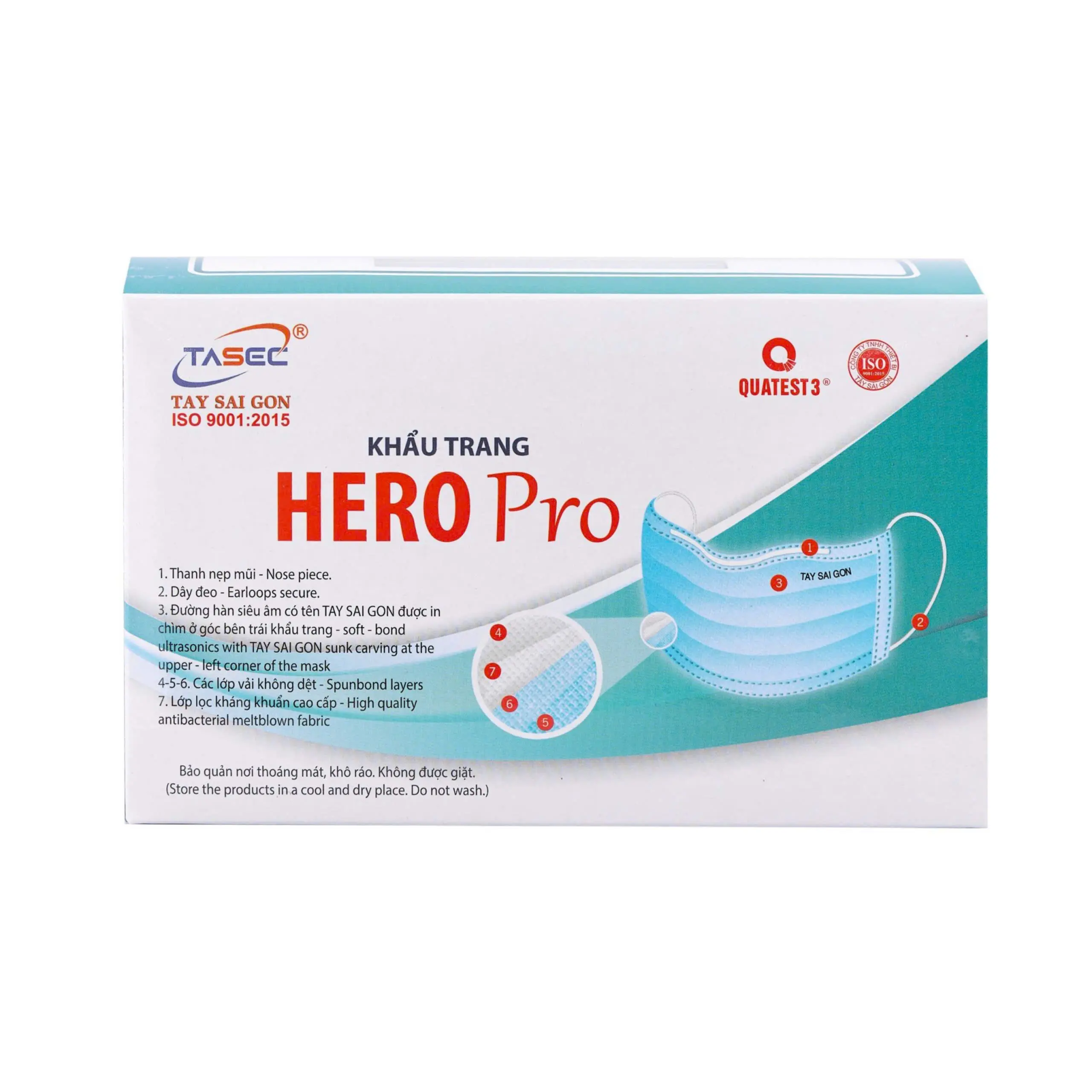 [ COMBO MUA 05 HỘP TẶNG 01 ] Khẩu Trang Y Tế - 4 lớp - HERO Pro ( Hộp 50 cái )