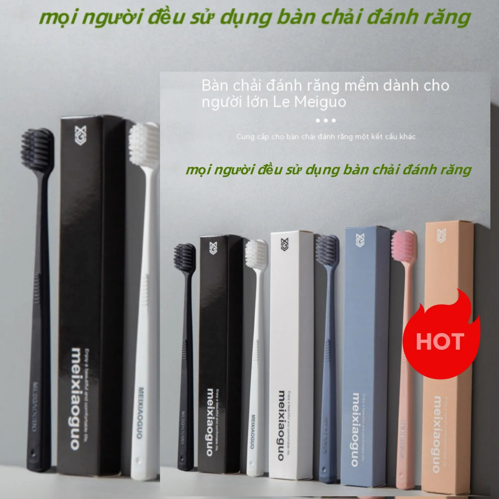 Bàn chải đánh răng lông mềm tự đóng gói hàng ngày của nhà hàng cao cấp, không đau nướu răng (với một hộp xách tay