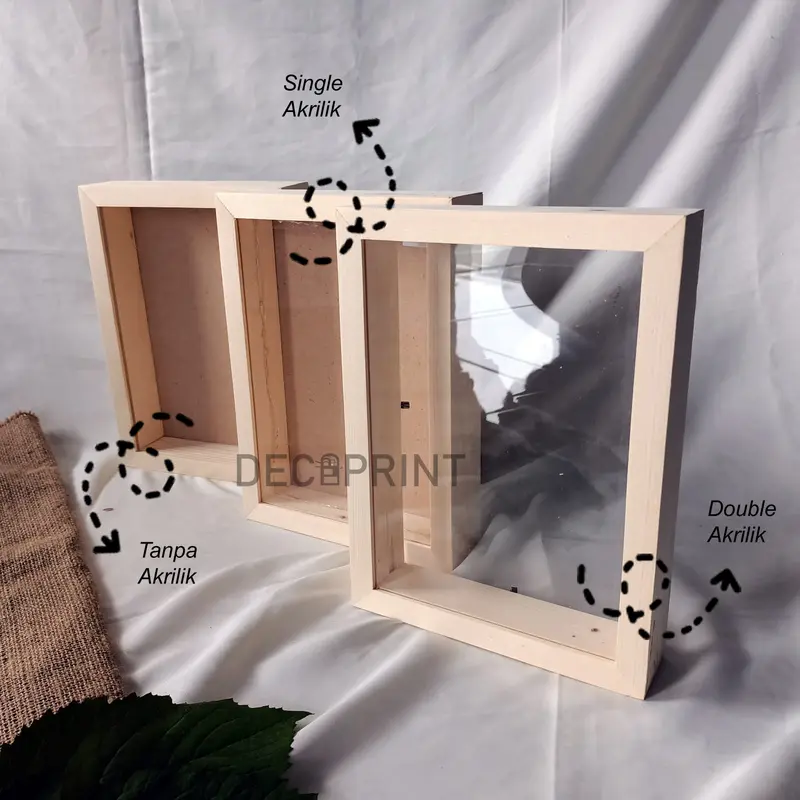 SidsWood [3D30] Bingkai 3D Kayu Akrilik 30x30 cm Bingkai Kayu Untuk Mahar Bingkai 3D Jati Belanda Figura Kayu Frame Mahar Kotak Mahar 6