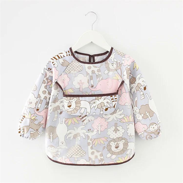 Product Introduction of Newborn Baby Bibs Blouse Waterproof Long-sleeved Reverse Dressing Infant Eating Clothes Apron Bib Protective Clothing 0-2Years 6
