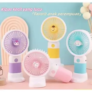 Kipas Angin Mini Genggam Portable Stand USB Mini Handheld Fan Karakter Lucu