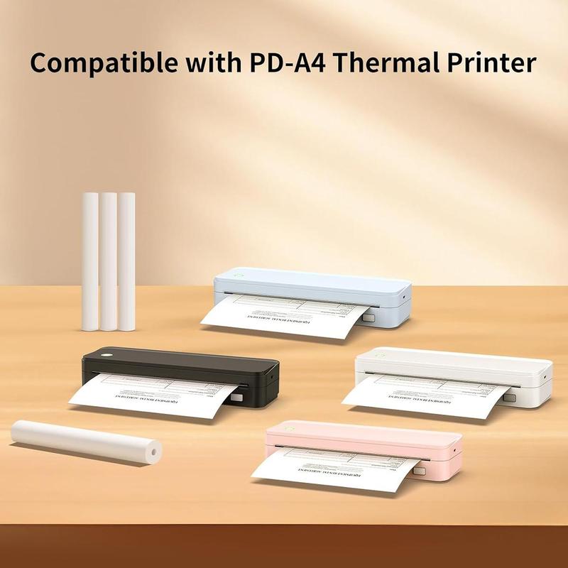 Product Introduction of A4 Thermal Printer Paper, 1/4 Rolls or 100 Sheets Multi-purpose Document File Home & Office Thermal Paper, Compatible with M08F/A40/PD-A4 Thermal Printer 6