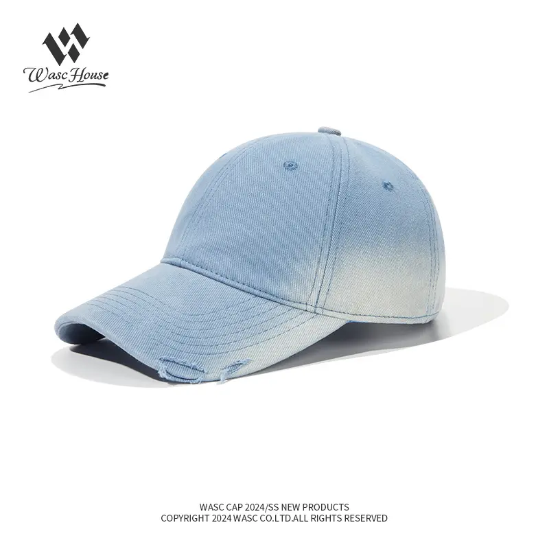 High Quality Make Old Ripped Baseball Hat Personality Soft Top Men and Women Versatile Small Gradient Sunshade Peaked Cap