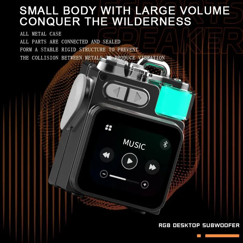 Mini BT Speaker, 1 Count USB Rechargeable Speaker with Touch Control LCD Screen, Portable Speaker for Smartphone, Tablet, Laptop, PC 6