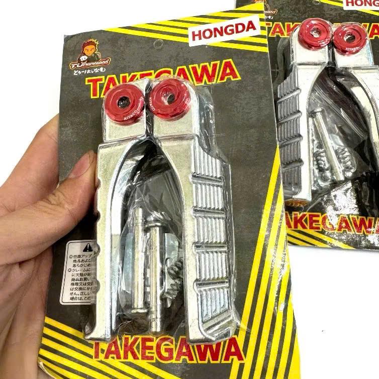 Gác Chân Take Nhôm Mẫu Mới + Chốt Và Long Đen Dành Cho Xe HONDA  Wave, Sirius, Dream, Vision, Ab, Vario, Future, Ex 135, Takekawa