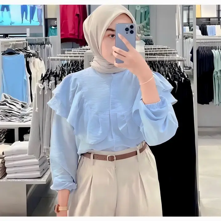 Diandra blouse/blouse polo linen Atasan Wanita