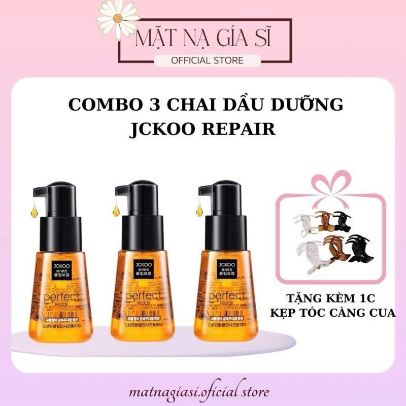  Combo 3 Chai Tinh Dầu Dưỡng Tóc Uốn Nhuộm Tóc Khô Xơ Jckoo 70ml Phục Hồi Hư Tổn Tạo Nếp Tóc Mềm Mượt