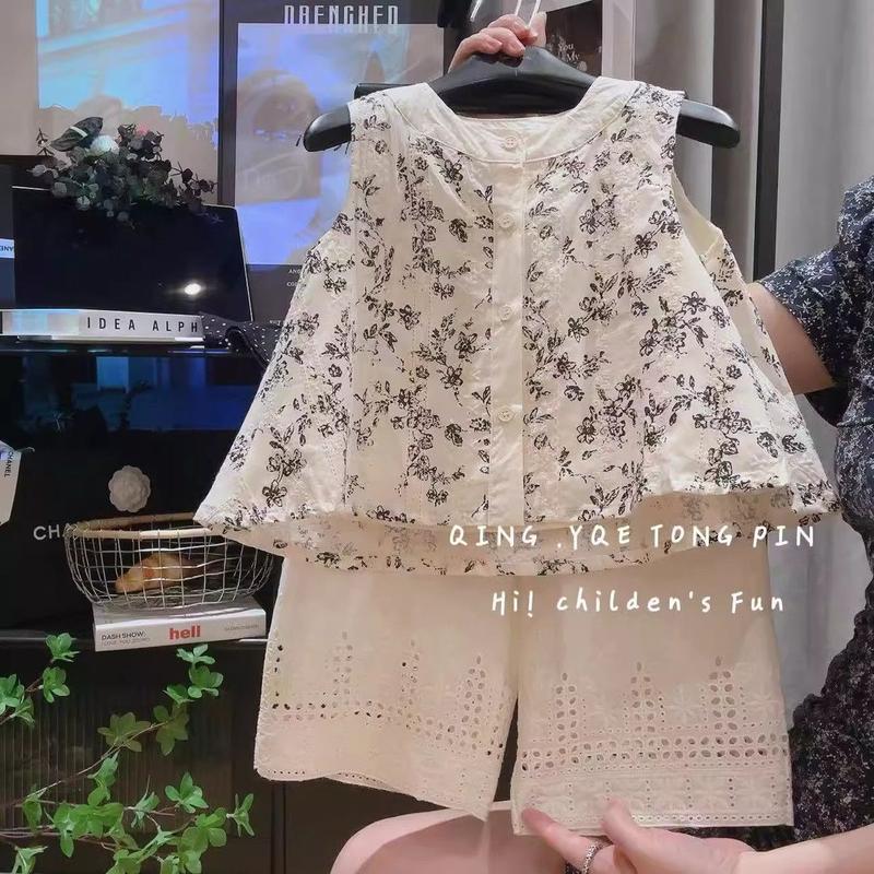 Product Introduction of Áo Sơ Mi Bé Gái, Áo Cánh Và Quần Chống Muỗi, Không Tay, Bộ Đồ Hai Mảnh Phong Cách Phương Tây, Thích Hợp Cho Mùa Hè, Áo Sơ Mi Búp Bê Cho Trẻ Em, Hàng Mới Về 1