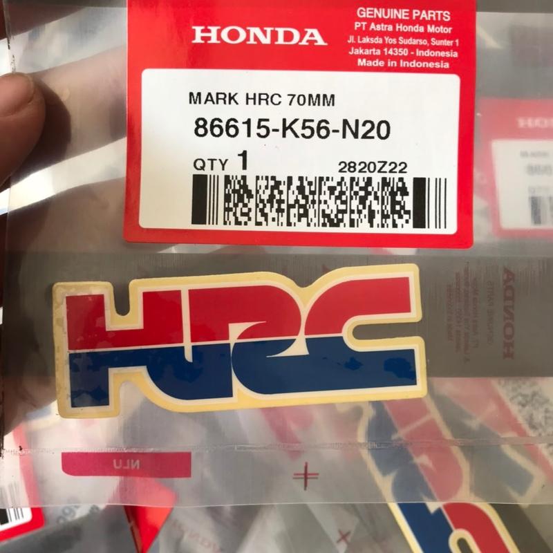 TEM HRC - 86615K56N20 - SONIC 150R - NHẬP KHẨU CHÍNH HÃNG HONDA INDONESIA - tem hrc 2
