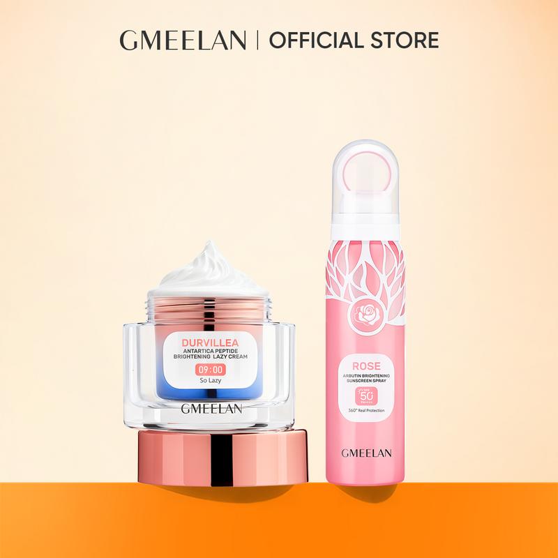 Dưỡng da+Chống nắng COMBO 2PCS Kem Lười Sửa Tuyết 30g & XỊT CHỐNG NẮNG ROSE ARBUTIN SPF50+ PA++++ 80ML