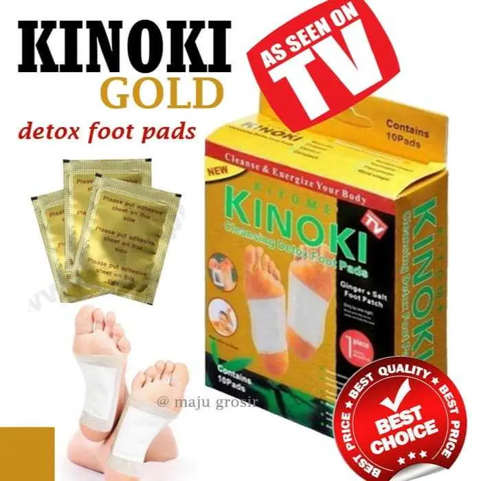 ZS - Kinoki Gold Cleansing Detox Foot Pads isi 10 pcs - Koyo Kaki Herbal Box Ginger