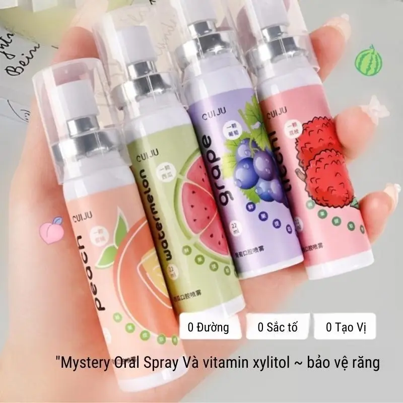 [Tuyết Lượng Phụ Kiện] (Bán Buôn Sỉ) Xịt Thơm Miệng CUIJU Hoa Quả Thơm Miệng Sạch Sẽ Thơm Tho Giảm Hôi Miệng Giúp Ngăn Ngừa Vi Khuẩn Xịt Miệng 0