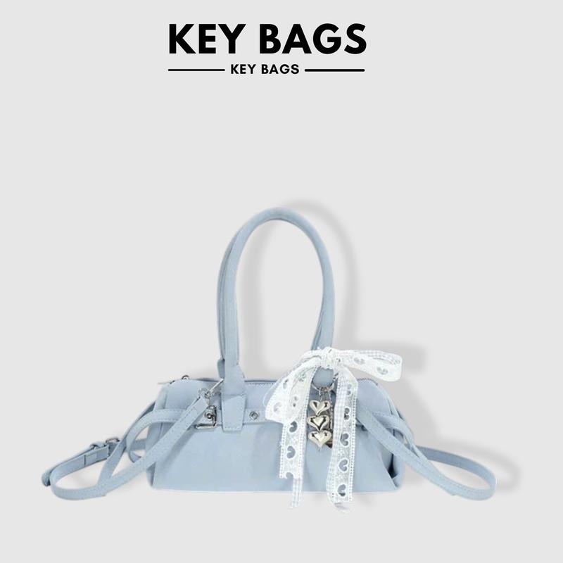  Túi Xách Nữ KEY BAGS - Túi Xách Thanh Lịch Với Nơ Lụa Độc Đáo Kèm Charm Trái Tim 