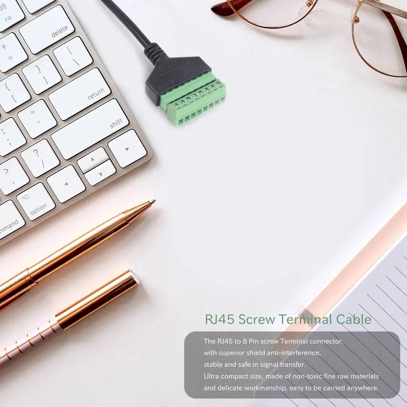Đầu Nối Đầu Cuối Vít RJ45, Cáp Nối Dài Đầu Đực RJ45 8 Chân, Dây Dẫn Cho Bộ Mở Rộng Ethernet Cat5 / 6 / 7, AV, CCTV, DVR 5