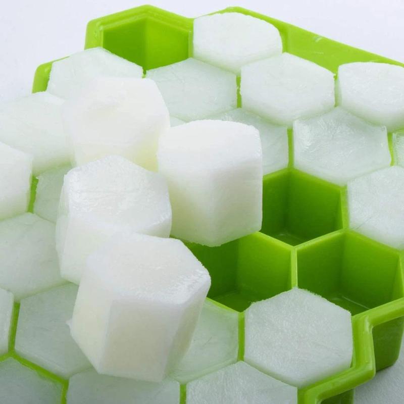 37 Girds Honeycomb Ice Cube Trays Reusable Silicone Ice Cube Mold BPA Free Ice Maker with Removable Lids Kitchen Utensils 6