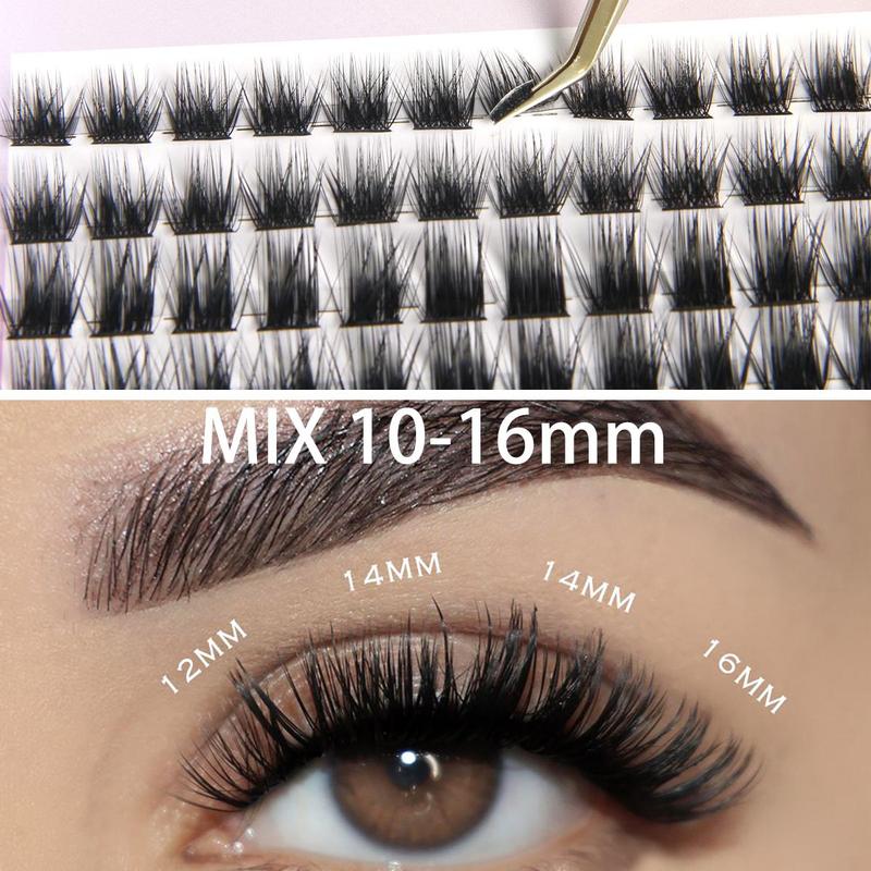 C/d Curl Mixed Size Individual False Eyelashes, 1 Set Natural Look Eyelash Extensions, Self Grafting Eyelash Clusters, Summer Makeup Gift, Makeup Products, Makeup Bundles, Valentine's Day Gift, Eyelashes Extensions, Cosmetic, Eyelash Falsies 5
