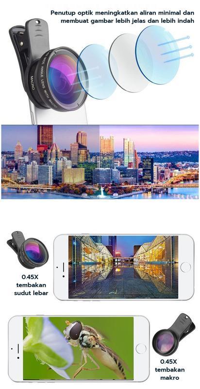 Product Introduction of 2 In 1 Lensa Super Wide Angle Lens Macro Smartphone Aksesoris Lensa Pembesar 12.5X Camera HP Dengan Klip Untuk Handphone Kamera 1