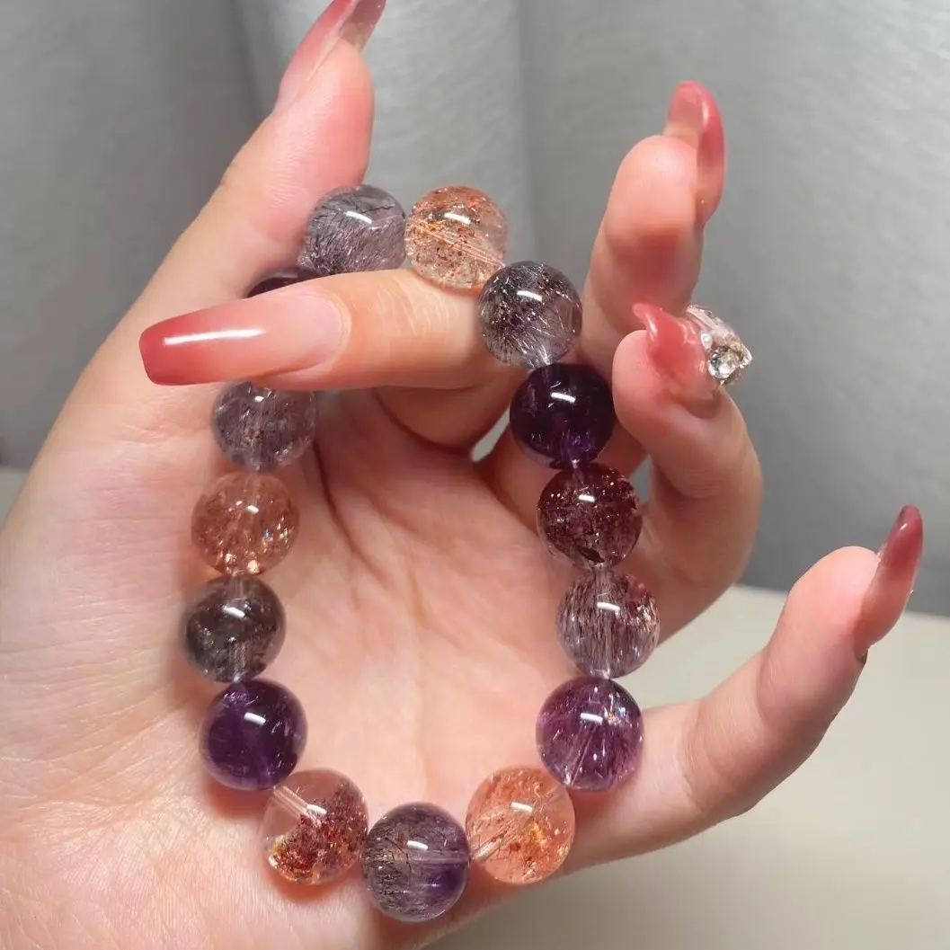 2025 Natural Super Seven Bracelet Super Seven Men's and Women's Crystal Bracelet Backbone Fortune Creme Cassis G. B