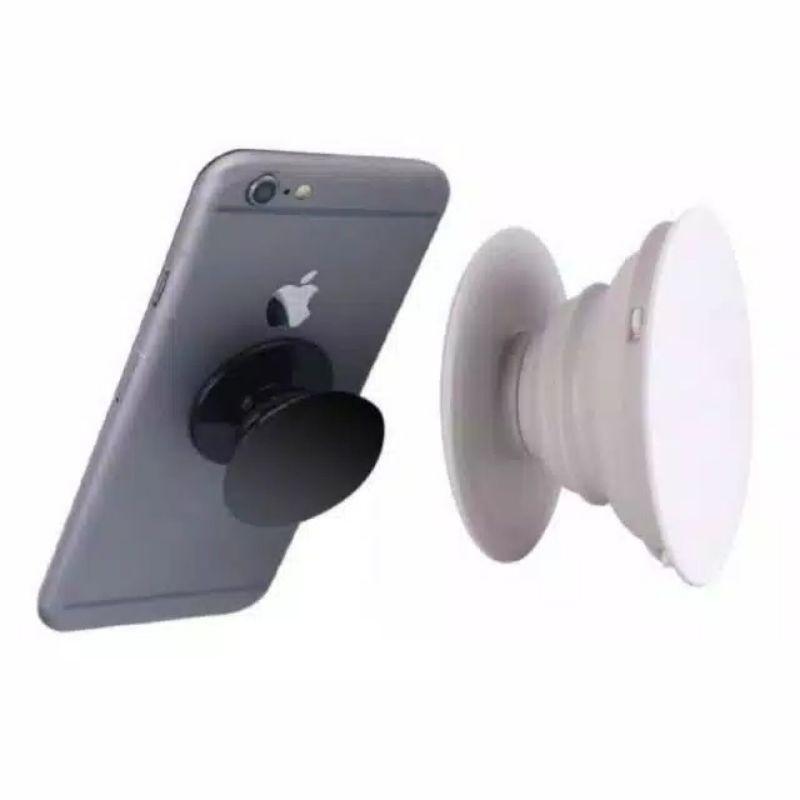 Pop socket Polos hitam putih phone holder kaitan belakang hp Tempelan Pegangan Tablet 1