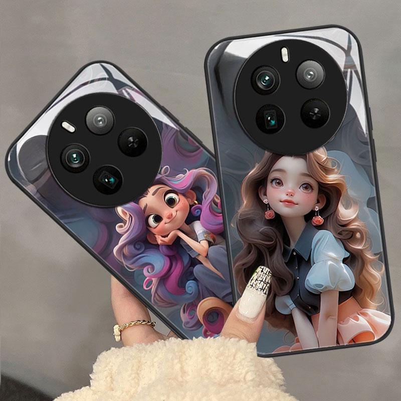 Product Introduction of With Camera Cover Lens Protector Casing For Realme 12 Pro 12X 12 11Plus Realme 11 12 Pro 4G 5G 2024 Shockproof Phone Case Cute the Runaway Princess Luxury Liquid Girls Glass Phone Case Accessories Protective 20