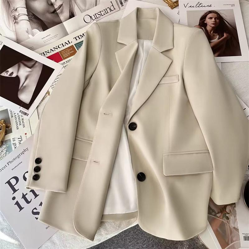 Áo Blazer, áo vét dáng dài xẻ tà sau đứng form, 2 lớp, có đệm vai, chuẩn đẹp thời trang Nữ Top Women Trắng