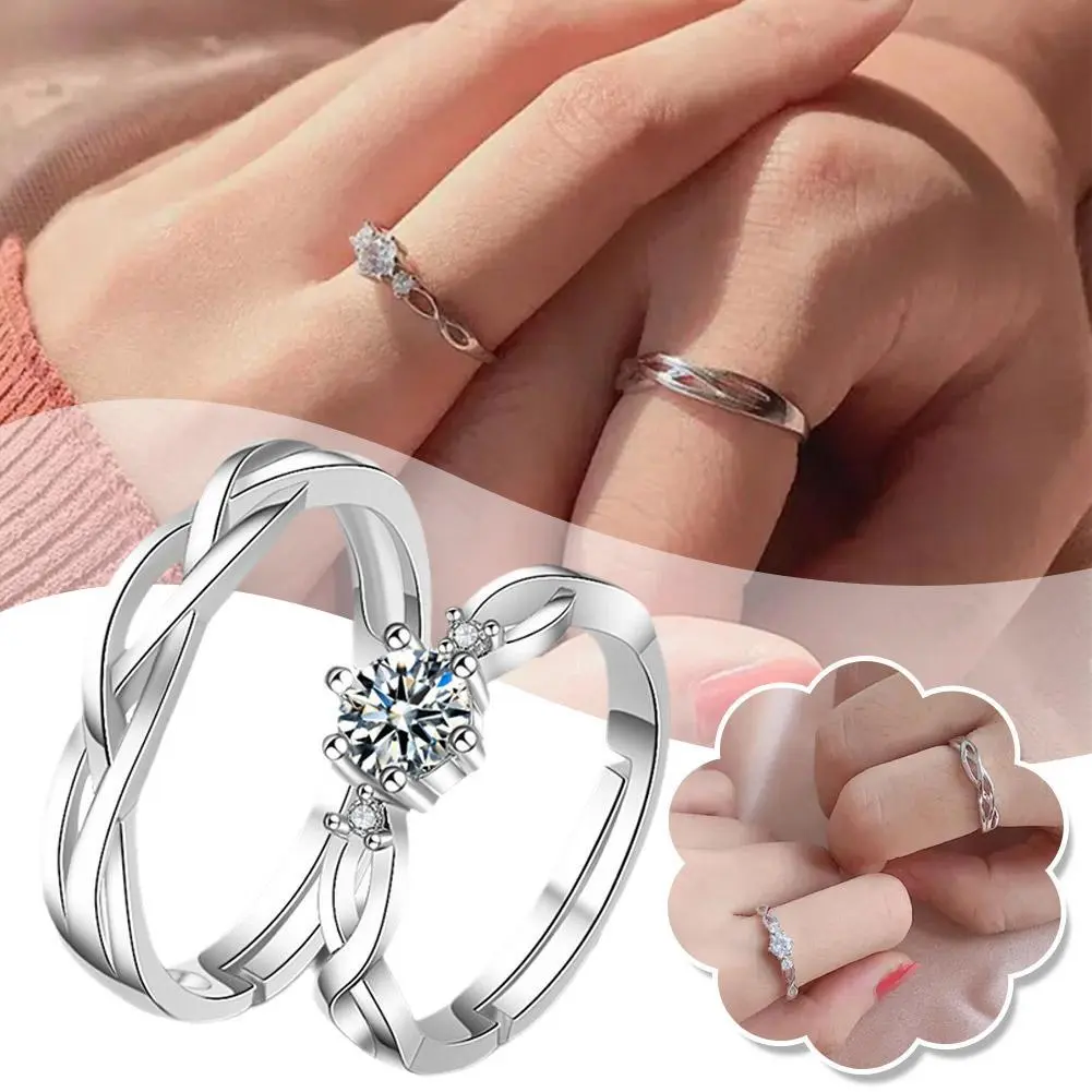 Couple Rings Adjustable Wedding Ring For Gift Box WR-06