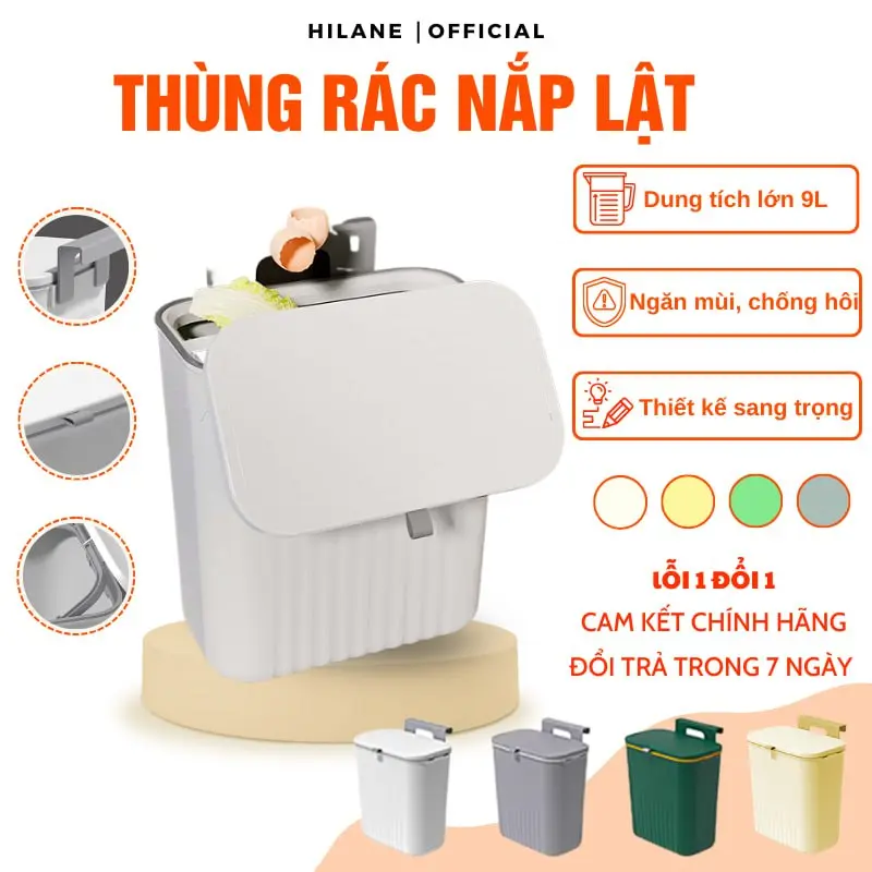 Thùng Rác Treo Tủ Bếp Mini Đa Năng Nắp Lật Sang Trọng Gọn Gàng