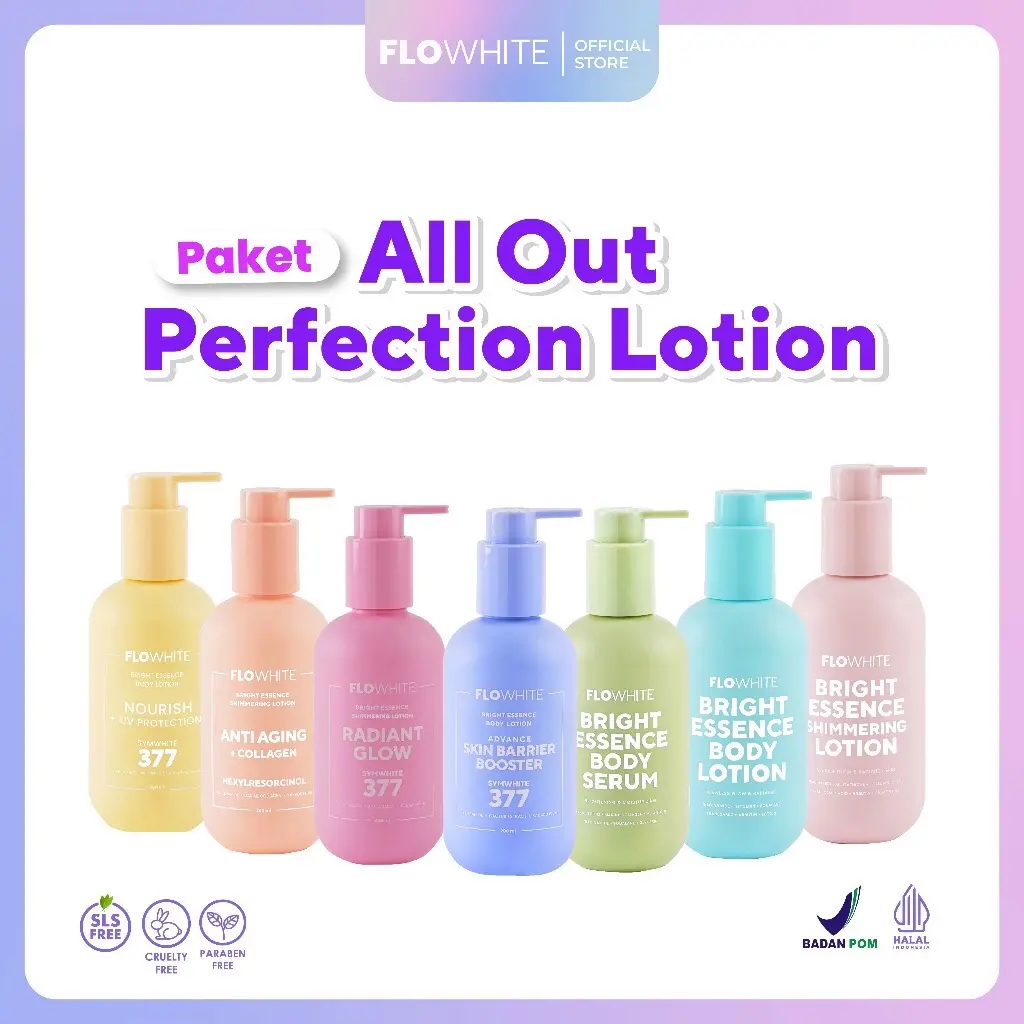 Flowhite Bright Essence Body Serum Lotion Glow Mencerahkan Vitamin Niacinamide
