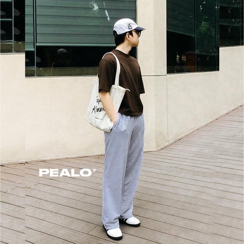  Quần suông ống rộng nỉ chân cua PEALO Pants cạp chun cao cấp 
