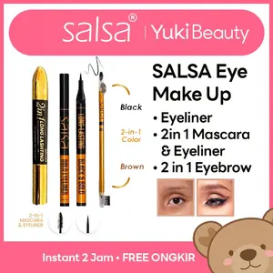 ❤ YUKI Manado ❤ SALSA  2in1 Mascara + Eyeliner Eyebrow Pencil 2 Warna Sekaligus 2 in 1