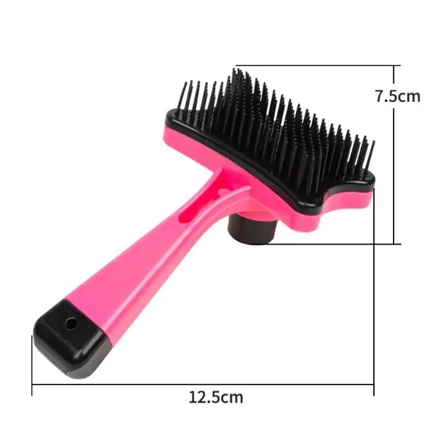 Sisir Canggih Kucing Anjing Grooming Tinggal Tekan Bulu Pet Brush Pembersih 5