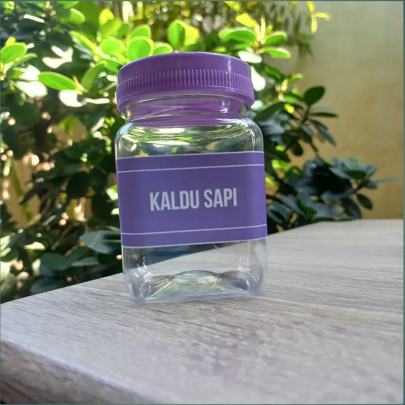 Toples Bumbu Dapur Ungu Lilac 200 Ml Model Kotak Minimalis  Bahan Plastik Gratis Stiker Label Anti AIr Kitchenware 2
