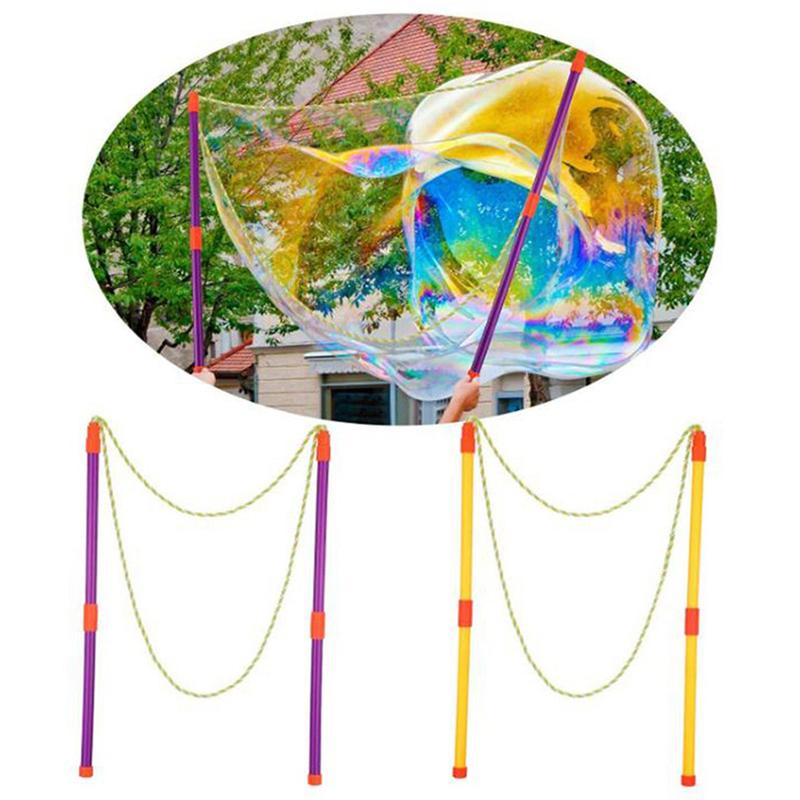 Product Introduction of Outdoor 1Set Double Pole Bubble Rope Color Giant Bubble Circle Garden Toy Big Bubble Stick Outdoor Fun for Kids Bubble Tool 38