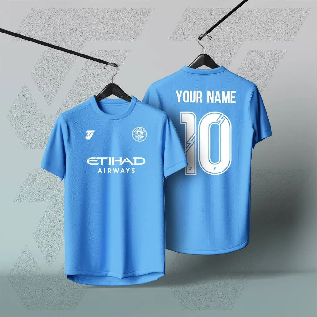 Manchester City, Jersi Man City, Jersi EPL Manchester City, Câu Lạc Bộ Manchester City, với tên được đặt tùy chỉnh, Vận Chuyển Nhanh Sport Áo áo  thun