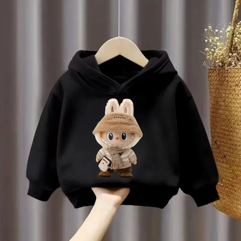 Áo nỉ hoodie LABUBU, Áo nỉ có mũ cho bé trai, bé gái  in HÌNH LABUBU chất nỉ bông vừa tay basic dễ mặc  dễ phối đồ cho bé từ 6-30kg áo  hoodie 4