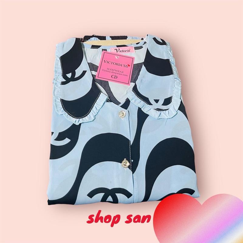 Bộ pizama lụa Mango tay ngắn, quần dài - Ben Shop - Lolita sleep home 2