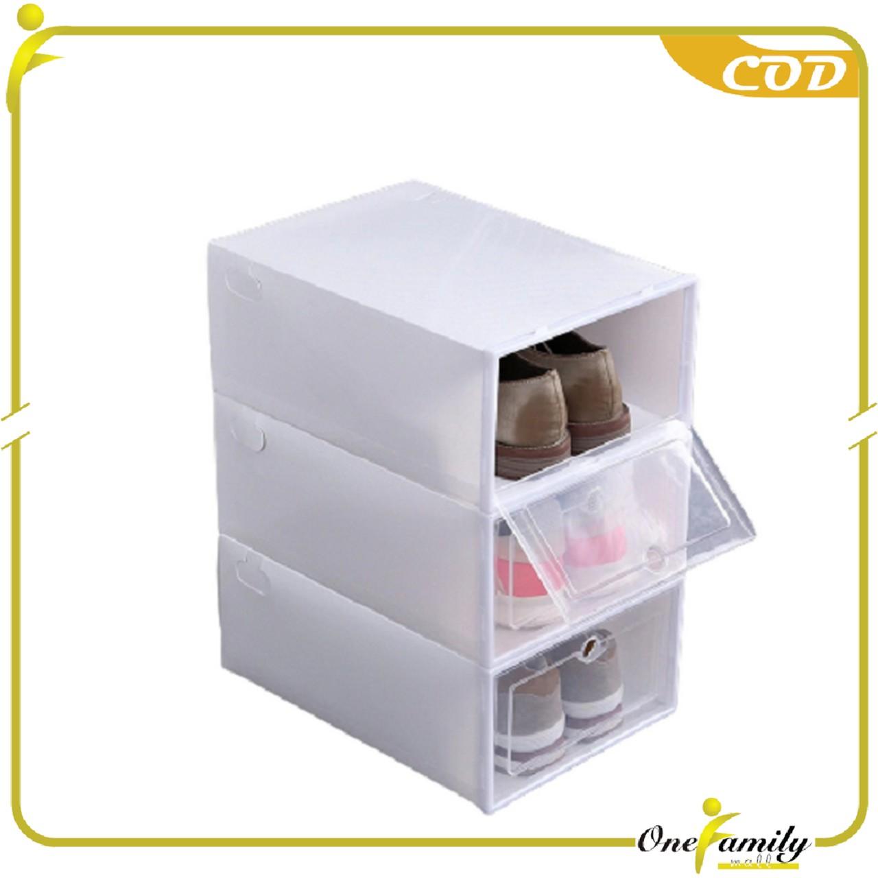 [COD] OFM C158 Kotak Sepatu Lipat Transparan Tebal Rak Sepatu Plastik Susun Dapat disesuaikan