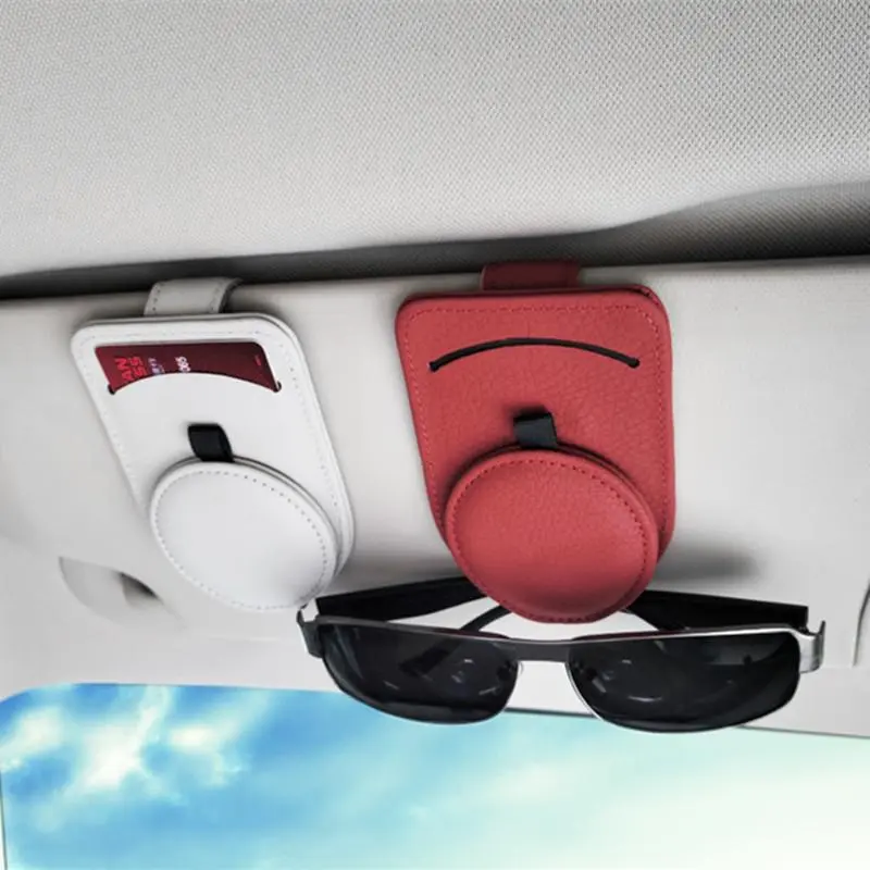 Car Sun Visor Glasses Holder, Car Sun Visor Sunglasses Holder with Magnetic Clip, Universal Car Interior Accessories for Car Stowing & Tidying, Automotive