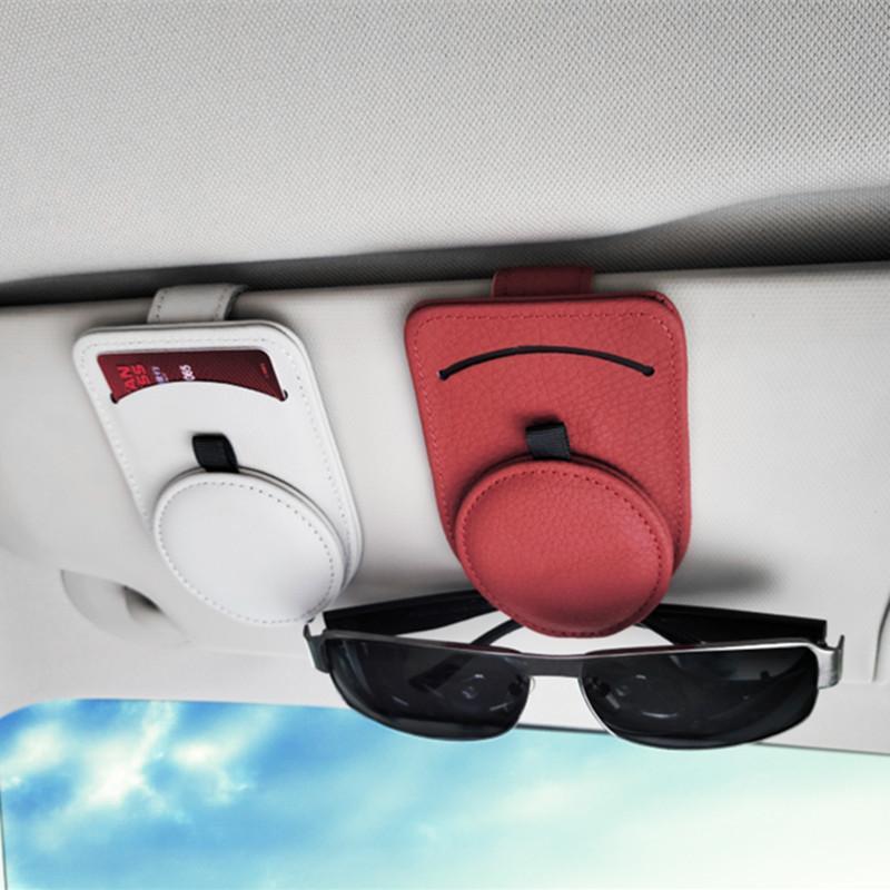 Product Introduction of Car Sun Visor Glasses Holder, Car Sun Visor Sunglasses Holder with Magnetic Clip, Universal Car Interior Accessories for Car Stowing & Tidying, Automotive 0