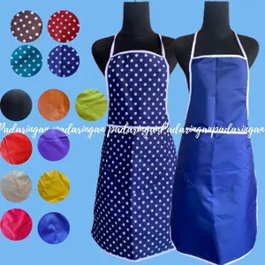 Celemek masak polos dan polkadot Saku Koki