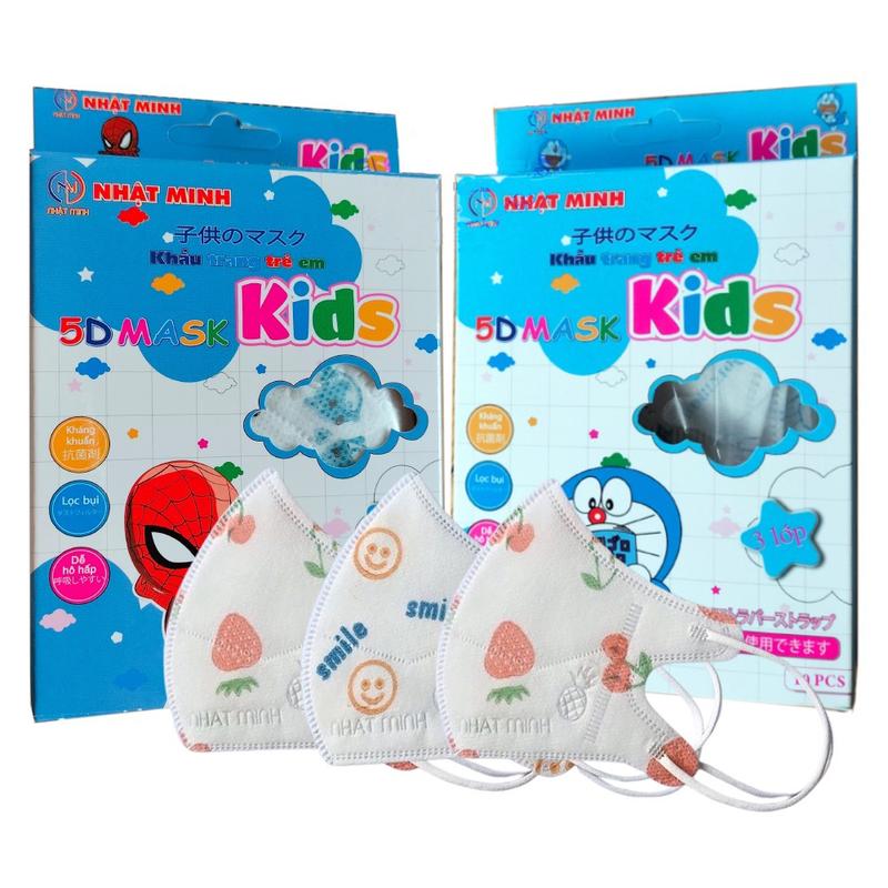  Combo 100 Chiếc Khẩu Trang 5D Trẻ Em Nhật Minh Quai đeo siêu mềm 
