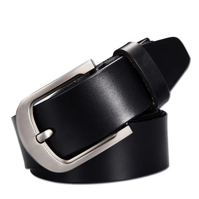 Men's needle buckle two-layer cowhide leather versatile business wide men's belt