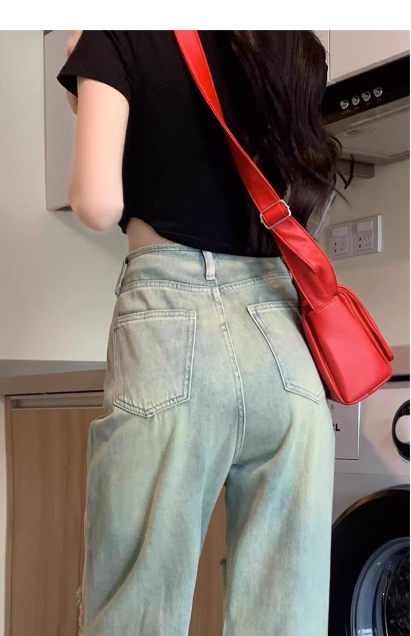 Product Introduction of Quần Jean Rách Thẳng Cổ Điển Phong Cách Cổ Điển Đường Phố Cao Cấp Mỹ, Xu Hướng Ins, Hàng Mới Về Mùa Hè, Dành Cho Nam Và Nữ, Hợp Xu hướng Menswear Pants 7
