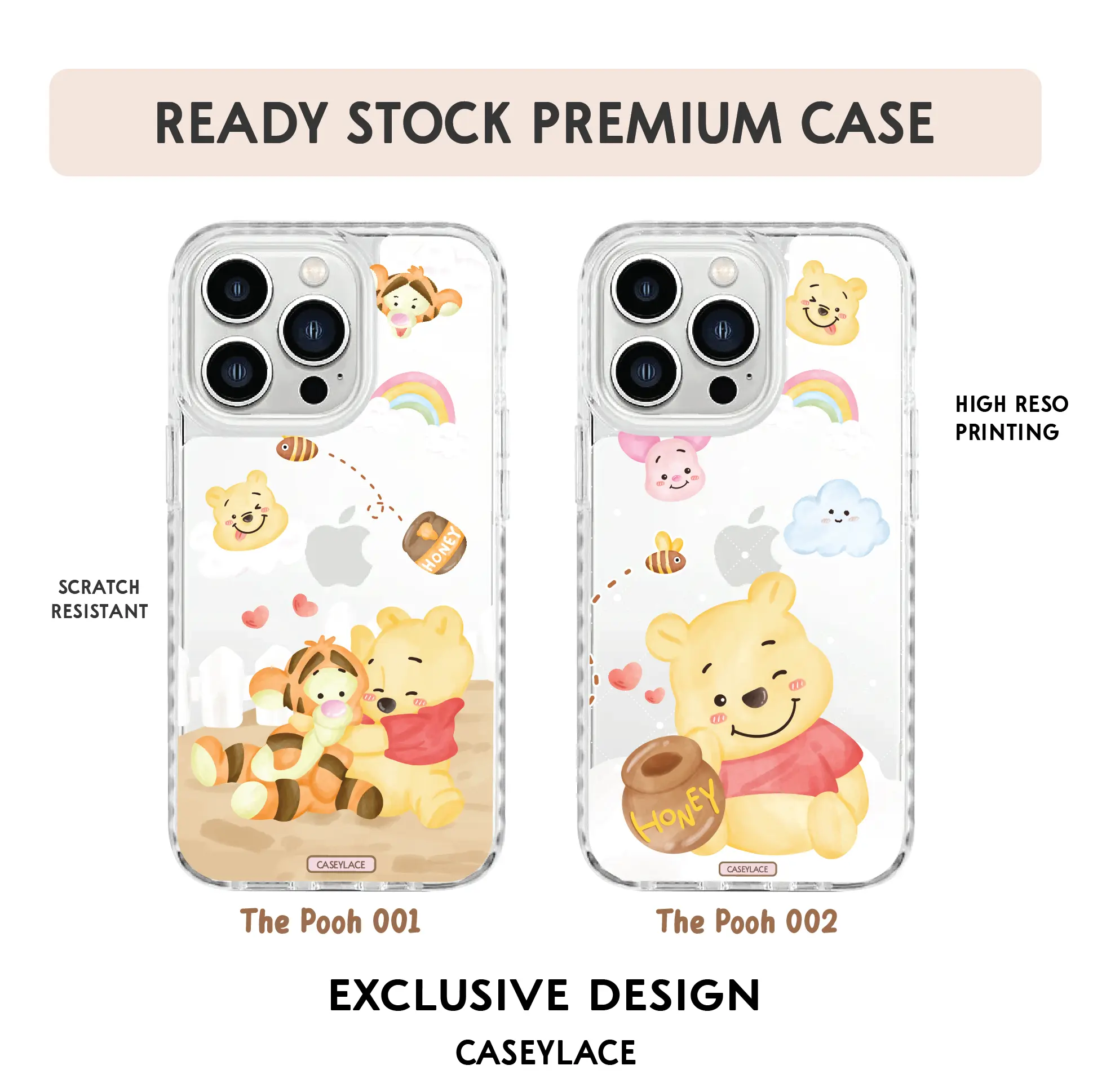 [ READY STOCK ] Fuze Acrylic Case The Pooh Collections - all type HP
