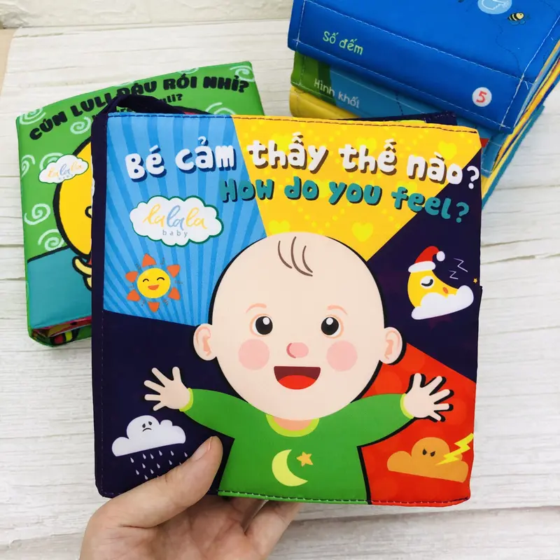 Sách vải đa tương tác cho bé Lalala Baby nhiều chủ đề hấp dẫn, kích thích đa giác quan kích thước lớn 18x18cm 1